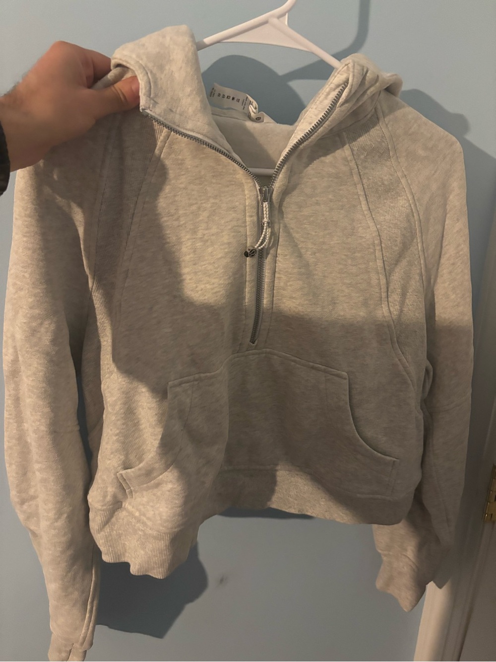 Light Gray Half-Zip Hoodie scuba size xs Lulu lemon